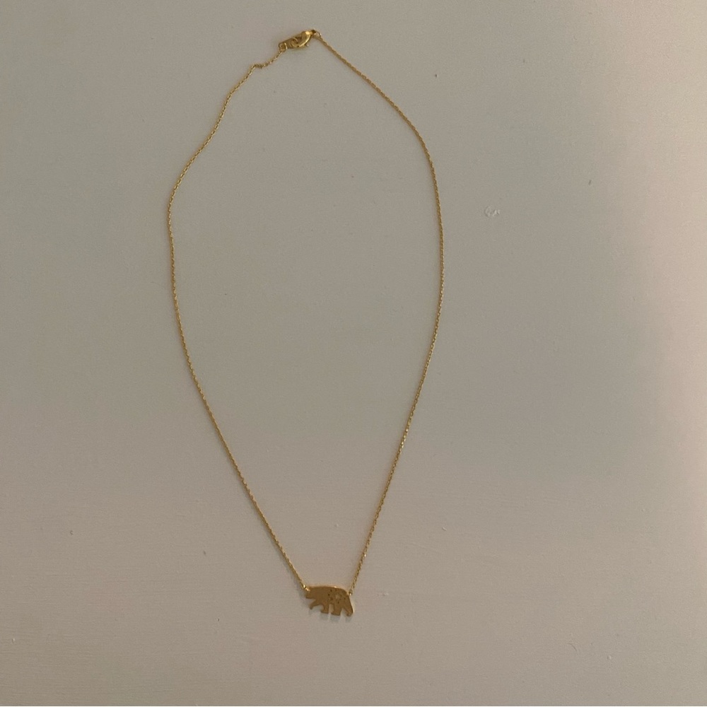 gold bear necklace